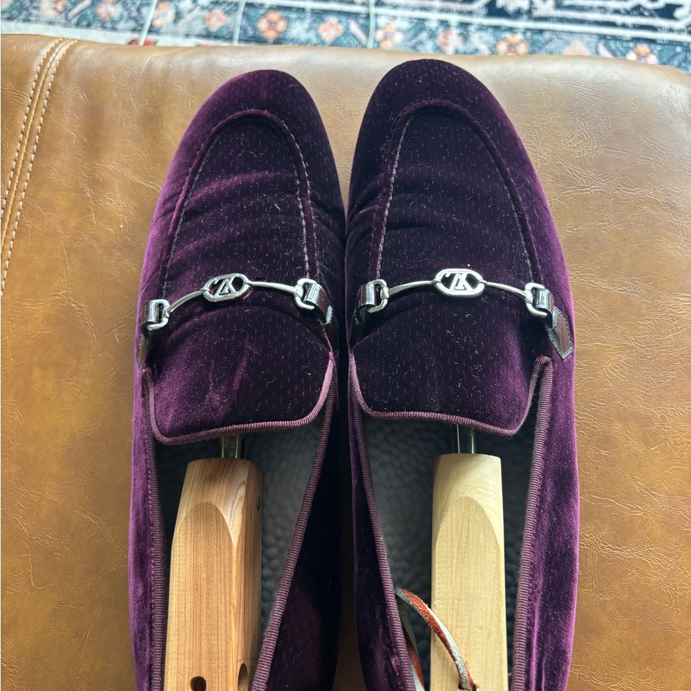 Louis Vuitton Velvet Loafers in Deep Purple - Picture 2 of 8